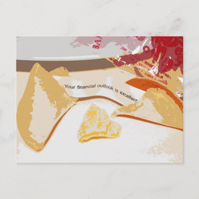 Postal "Financial Outlook es excelente" Fortune Cookie (Anverso)