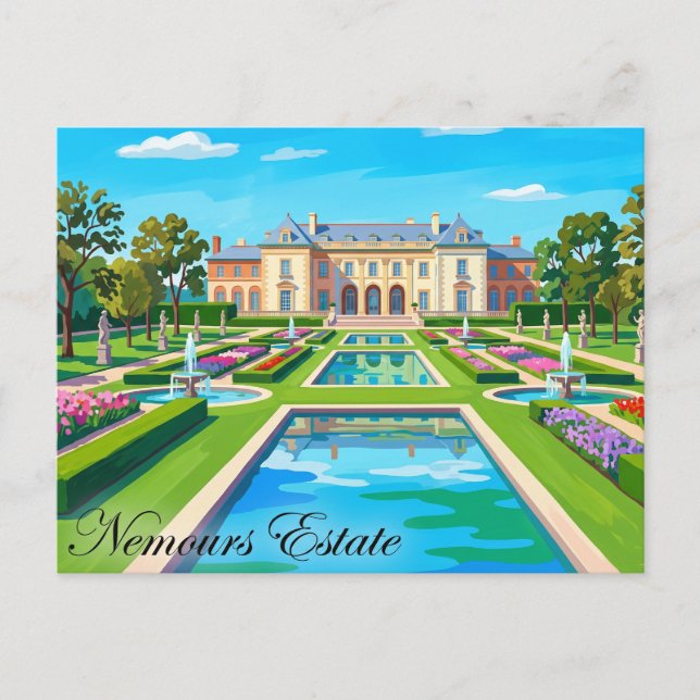 Postal Finca Nemours EE. UU. (Anverso)