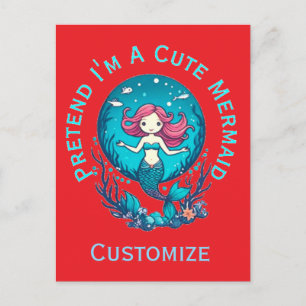 Postal Finge que soy una adorable sirena Thunder_Cove