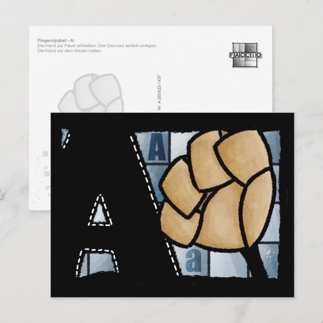 Postal Fingeralphabet A (Anverso / Reverso)