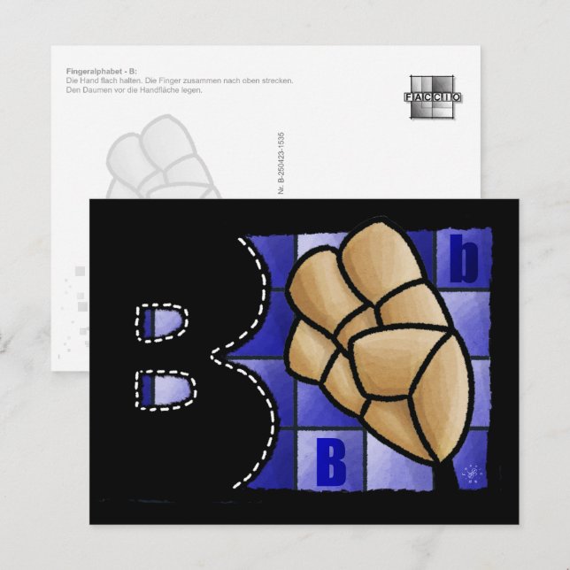 Postal Fingeralphabet B (Anverso / Reverso)