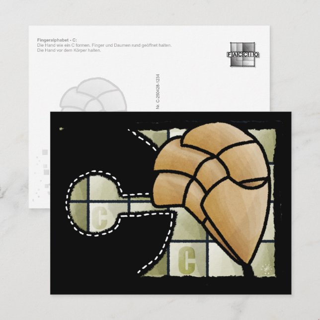 Postal Fingeralphabet C (Anverso / Reverso)