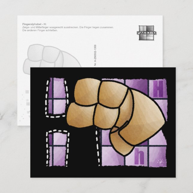 Postal Fingeralphabet H (Anverso / Reverso)