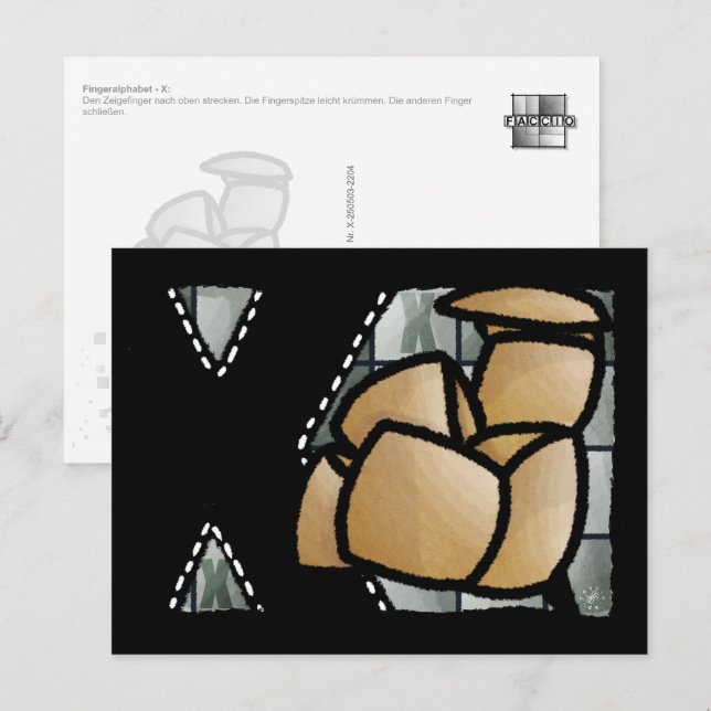 Postal Fingeralphabet X (Anverso / Reverso)