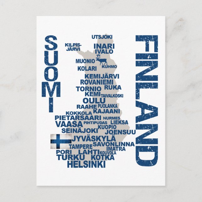 postal FINLAND MAP (Anverso)