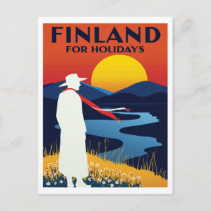 Postal Finlandia para Vacaciones Paisaje de Verano
