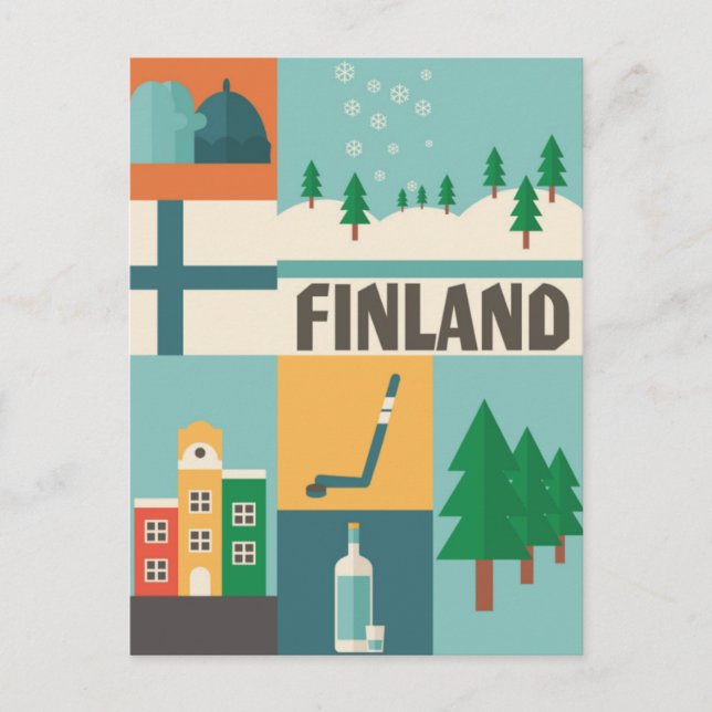 Postal Finlandia Viaje invierno europa nórdica (Anverso)