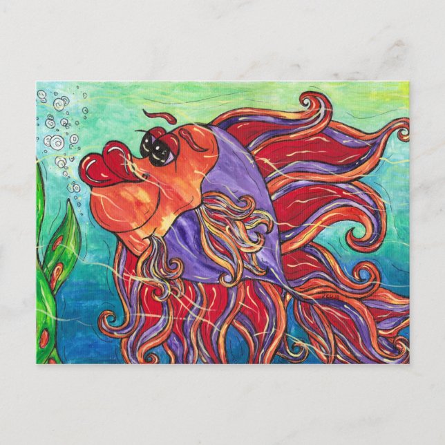 Postal Finny the Fighing Fish Postcard (Anverso)
