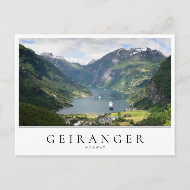 Postal Fiordo de Geiranger en Noruega (Anverso)