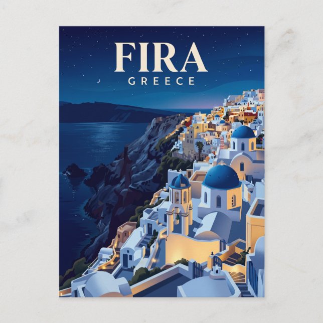 Postal Fira de Noche Grecia (Anverso)