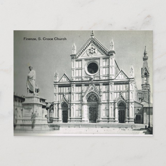 Postal Firenze, S. Croce Church, Italia (Anverso)