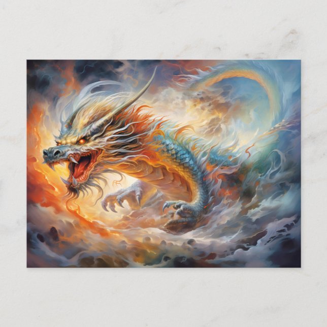Postal Firestorm Wrath – Chinese Airbrush Dragon in Flame (Anverso)