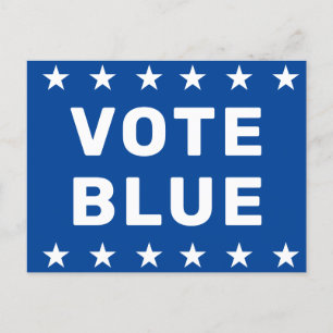 Postal Firma azul de voto