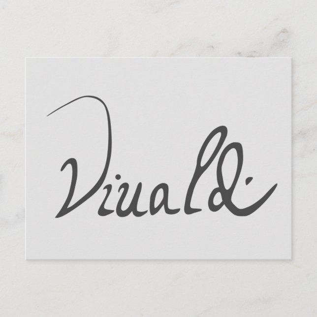 Postal Firma de Antonio Vivaldi (Anverso)