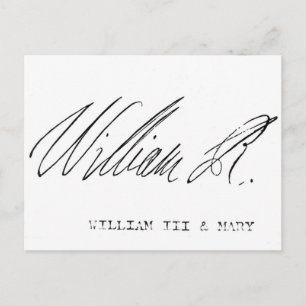 Postal Firma de Guillermo III de Inglaterra
