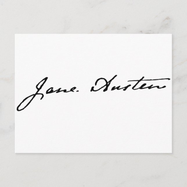 Postal Firma de Jane Austen (Anverso)