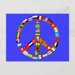 Postal Firma de paz hecha con productos de banderas