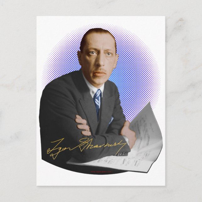 Postal Firma de Stravinsky (Anverso)