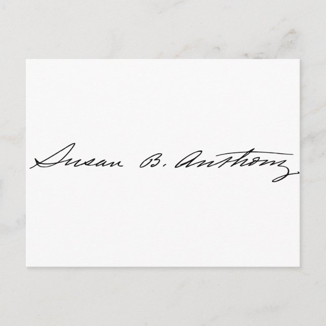 Postal Firma de Suffragette Susan B. Anthony (Anverso)