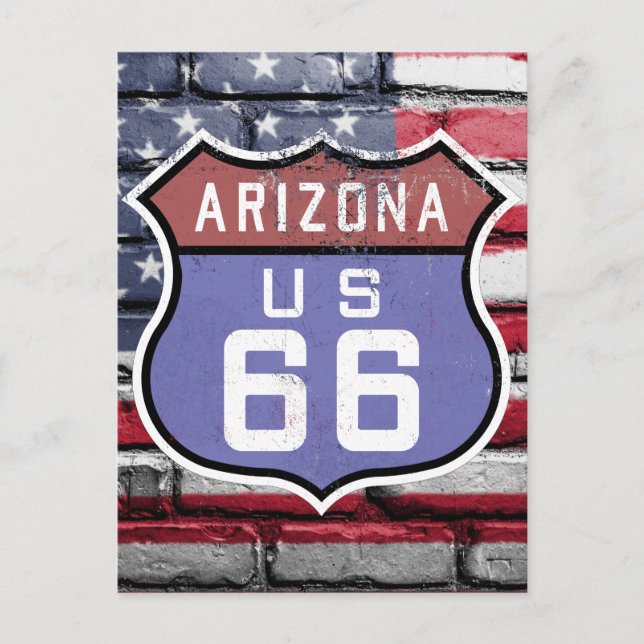 Postal Firma de U.S. ROUTE 66 Arizona (Anverso)