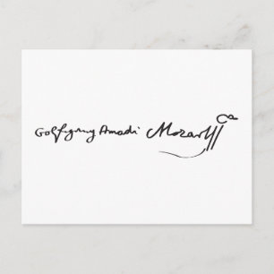 Postal Firma de Wolfgang Amadeus Mozart