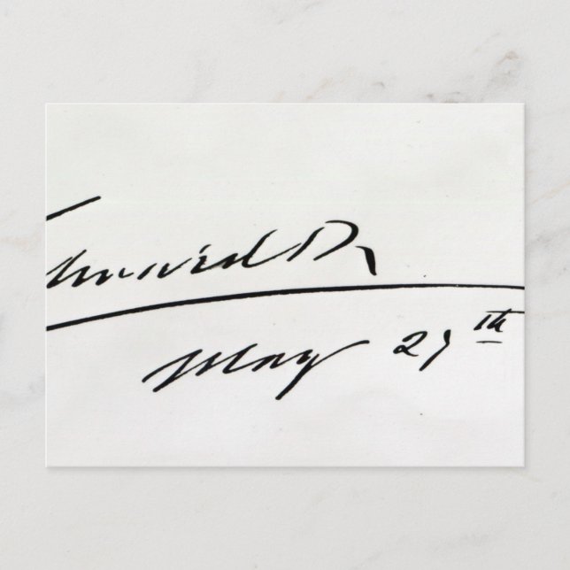 Postal Firma del Rey Eduardo VII, 29 de mayo de 1906 (Anverso)