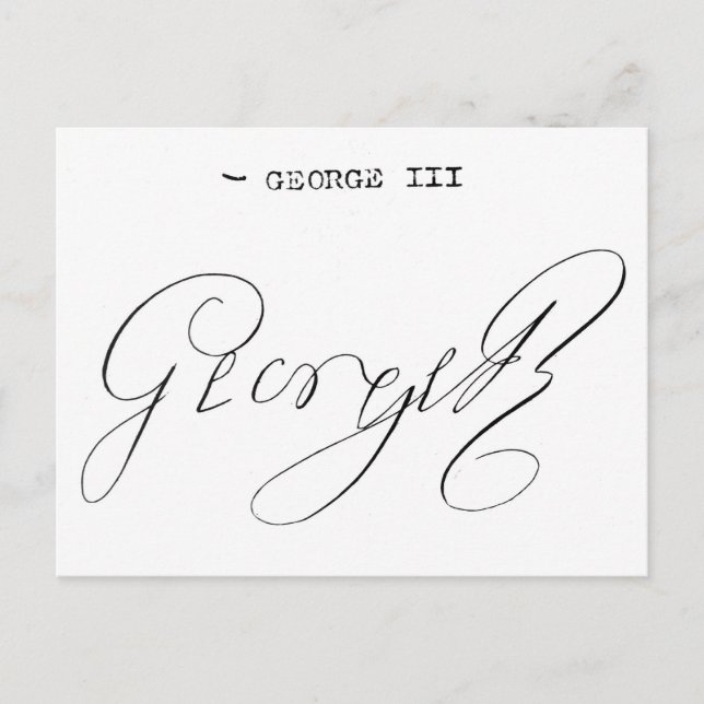 Postal Firma del Rey Jorge III (Anverso)
