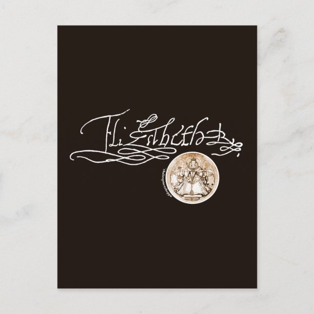 Postal Firma Elizabeth I (versión 1) (Anverso)