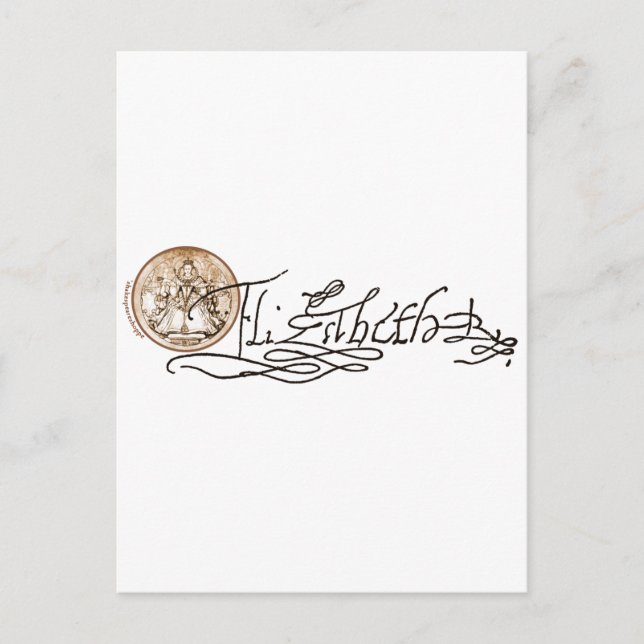 Postal Firma Elizabeth I (versión 2) (Anverso)