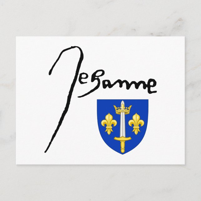 Postal Firma/ escudo de armas de Jeanne d'Arc (Anverso)