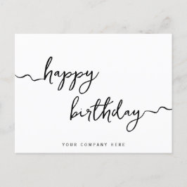 Postal Firma profesional Script Birday Business