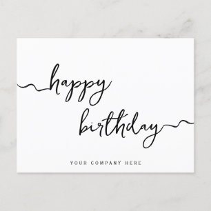Postal Firma profesional Script Birday Business