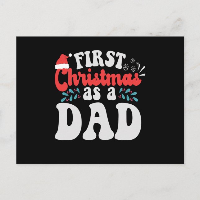 Postal First Christmas as a Dad Fathers to be New Baby (Anverso)