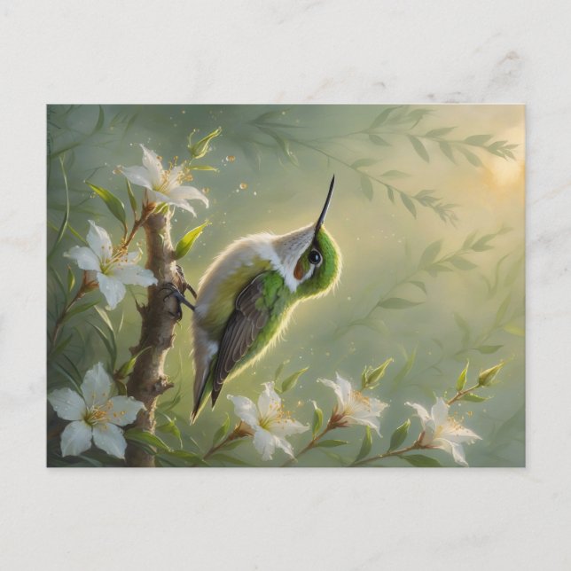 Postal First Light Kin Hummingbird Postcard (Anverso)