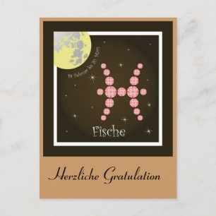 Postal Fische Sternzeichen Postkarte