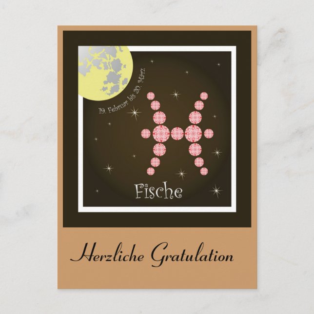 Postal Fische Sternzeichen Postkarte (Anverso)