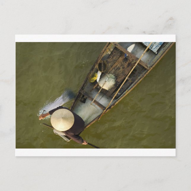 Postal Fisher en Asia desde arriba (Anverso)