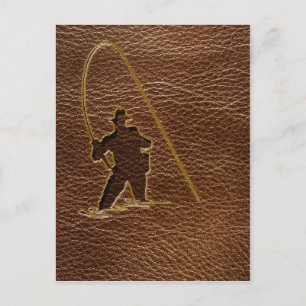 Postal Fisherman con aspecto de cuero