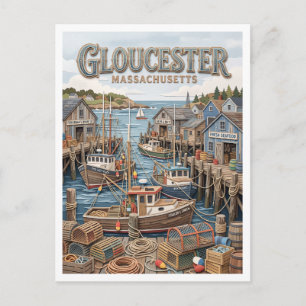 Postal Fisherman's Wharf Gloucester Massachusetts