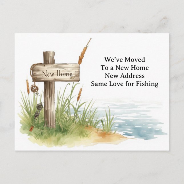 Postal Fishing lover moving house themed (Anverso)