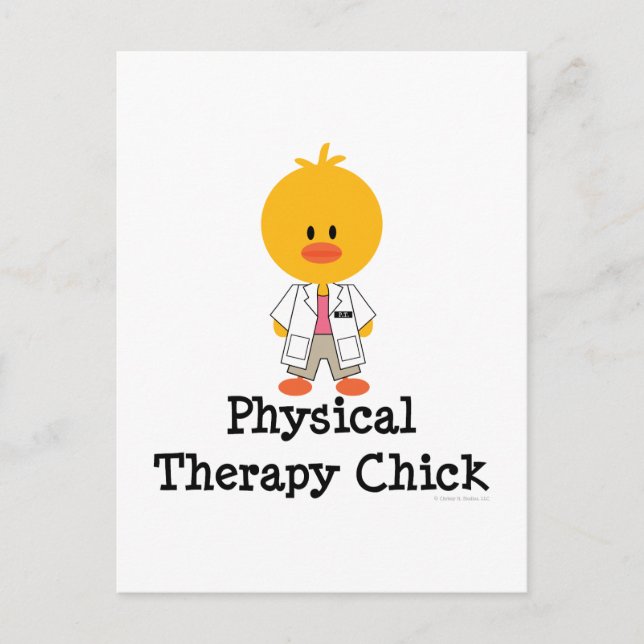 Postal física de pollo con terapia (Anverso)