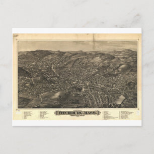 Postal Fitchburg, Massachusetts en 1882