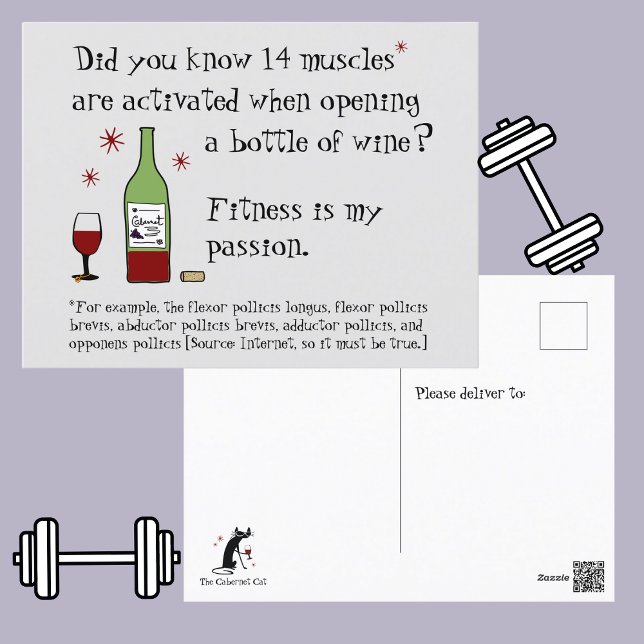 Postal Fitness Es Mi Cita De Vino Divertida De Pasión (Subido por el creador)