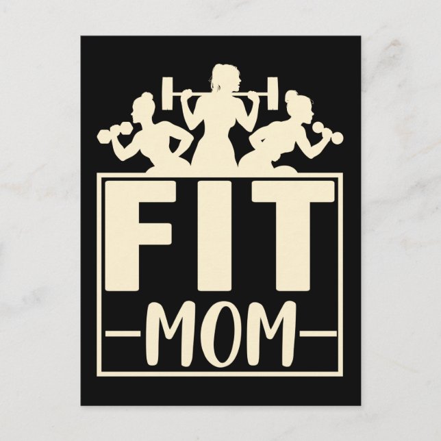 Postal Fitness Mama Gym Ejercicio Halterofilia Mamá (Anverso)
