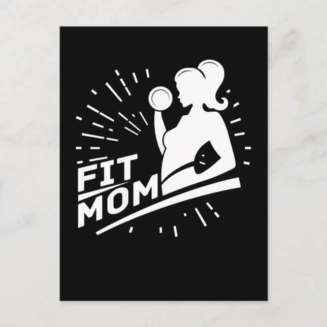 Postal Fitness Mama Halterofilia Ejercicio Madre Gimnasio (Anverso)