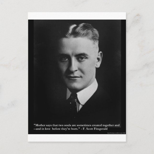 Postal Fitzgerald "Dos almas" y citas y regalos (Anverso)
