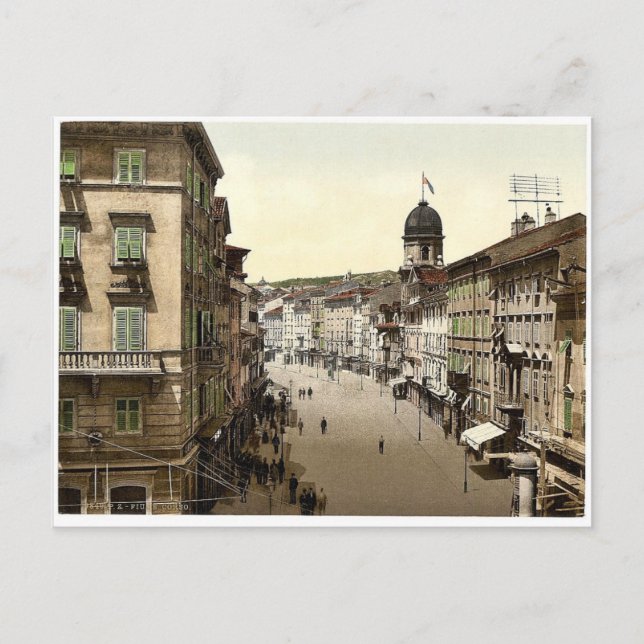 Postal Fiume, el Corso, Croacia, el clásico Austro-Hungrí (Anverso)