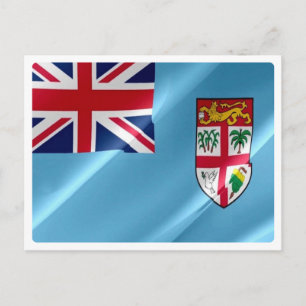Postal Fiyi - Bandera ondeando -