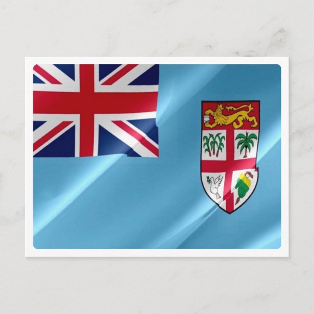 Postal Fiyi - Bandera ondeando - (Anverso)