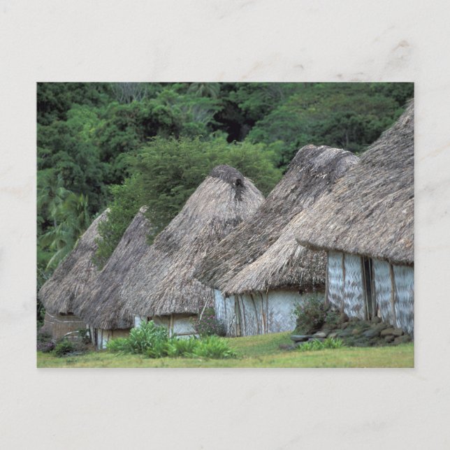 Postal Fiyi, Viti, Casas de chozas tradicionales. (Anverso)